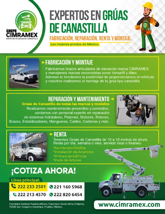 Reparacion y mantenimiento de gruas de canastilla